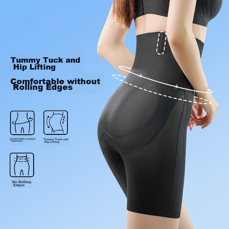 Tummy Control Shorts, Summer Strong Belly Slimming Ultra-Thin Shaping Pants, High-Waist Butt-Lifting Postpartum Recovery Body-Shaping Safety Shorts