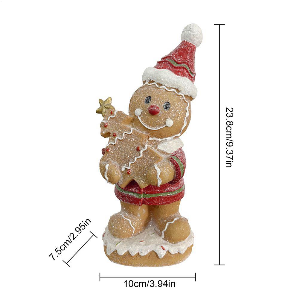 2025 Gingerbread Man Figurine Small Christmas Sculpture Resin Gingerbread Boy And Girl Shape Figurine Christmas Ornament