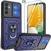 Case for Samsung Galaxy A13 5G Navy Blue Shockproof Reinforced Back Ring + 2 Tempered Glasses