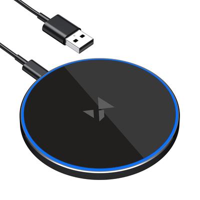 Bezdrátová indukční nabíječka Qi s USB-C kabelem 15W - černá