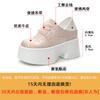 Platform Shoes Women's Spring 2025 New Inner Height Increase Single Shoes Two Wear New Chinese Satin Jacquard Casual Shoes Versatile