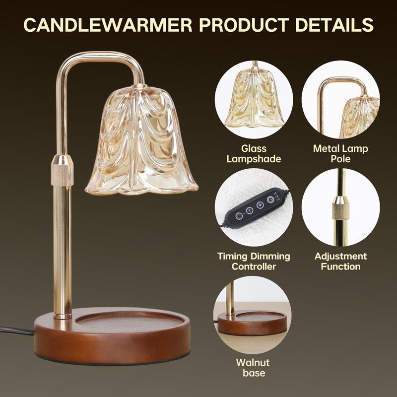 1 pièce Lampe brevetée pour faire fondre les bougies Diffuseur Cadeau Lampe de bureau Sans fumée Contrôle de la température Lampe américaine d'aromathérapie pour faire fondre la cire
