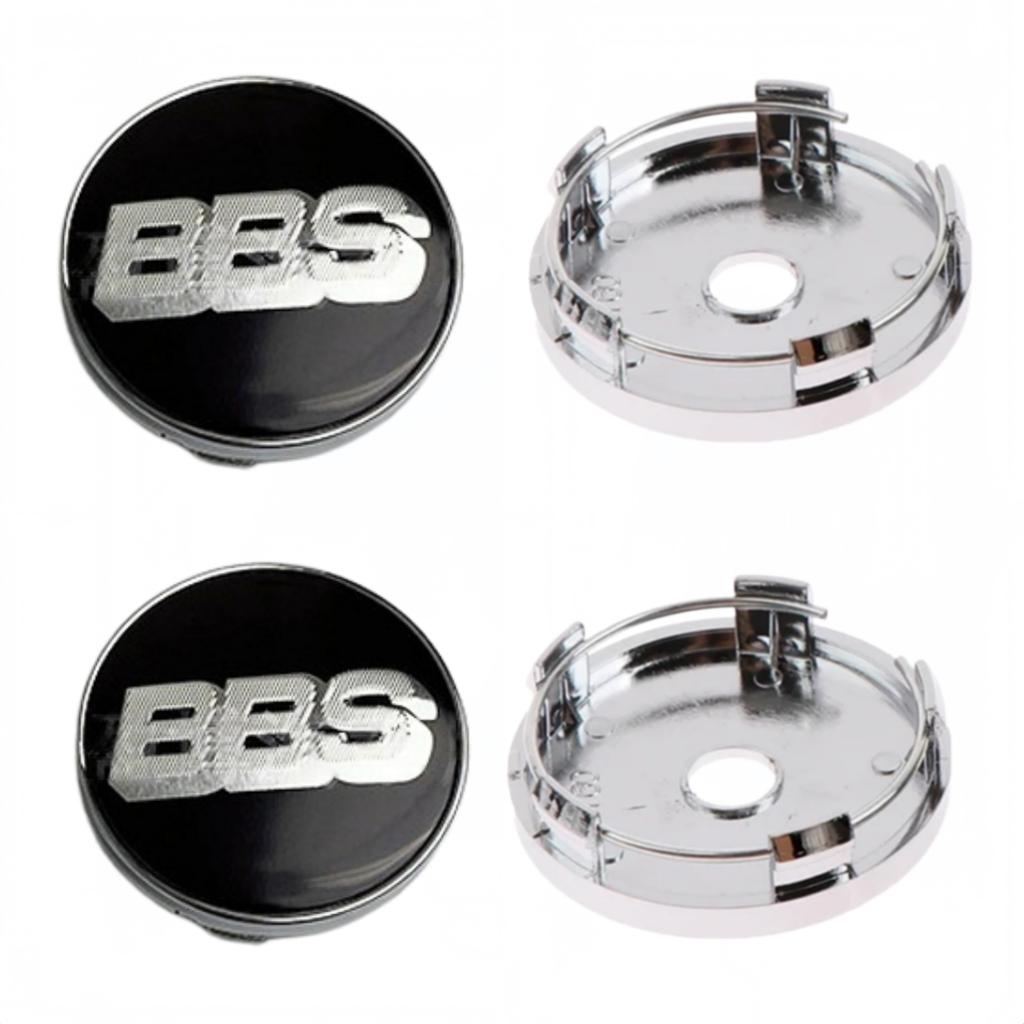 4 Stück 60mm BBS Logo Emblem Plakette Auto Radnabendeckel Räder Radkappen Auto Nabenfelgenabdeckung Ersatz Auto Zubehör