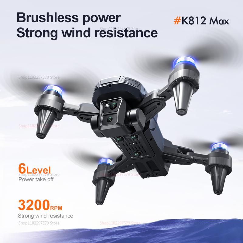 2025 New K812 MAX FPV Drones GPS 8K Professional HD Dual Cameras 5G WIFI Brushless Motors Obstacle Avoidance Foldable Quadcopter