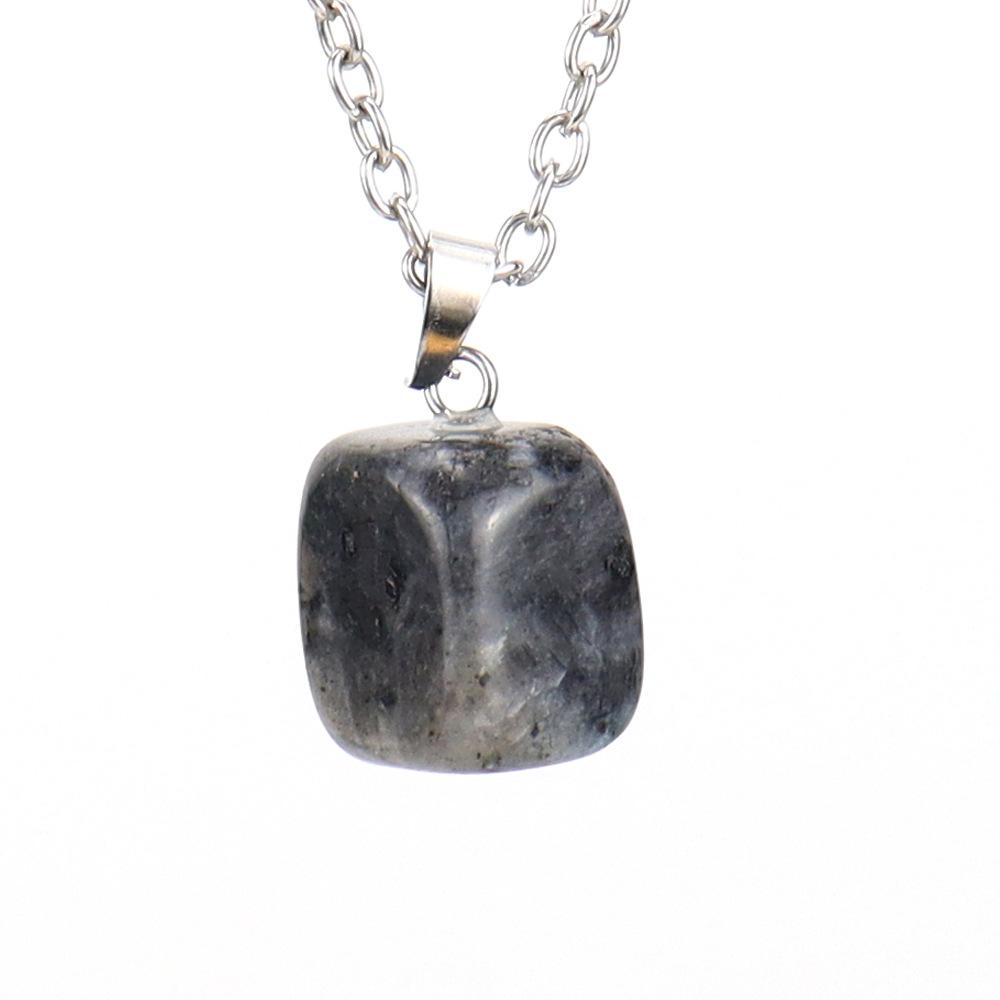 Natural Crystal Natural Stone Tiger Stone Irregular Shape Small Pendant Necklace N627