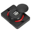 3.1A  12V/24V Black Car Dual USB Port Power  r Socket Outlet with LED (White)
