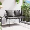 Garden Bench Black and Anthracite Poly Rattan