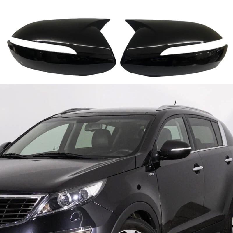 Car Decoration Door Mirror Cover For Kia Sportage KX5 2010-2015 Carbon Fiber Glossy Black Car Rearview Accessories