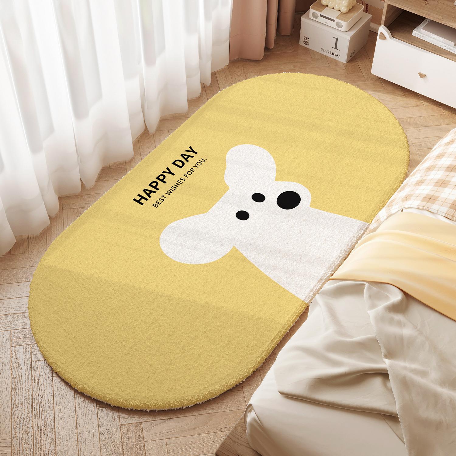 

Cartoon Plush Rug Soft Non-Slip Bedside Rug for Girls Bedrooms Children s Playroom Floor Mat Home Decor 50x120cm 20x47inch
