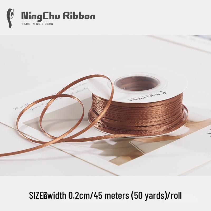 2mm Double-Sided Satin Ribbon Bookmark for Wedding Bows and Gift Wrapping