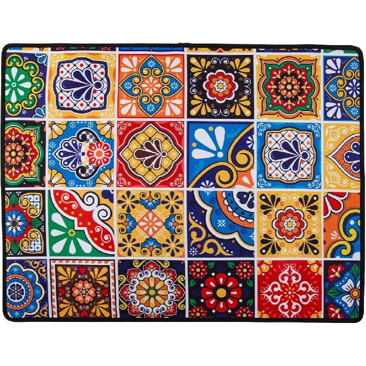 Мексиканская кухонная подставка Talavera для сушки посуды, Декоративная подкладка для столешниц, Супервпитывающая неопреновая коврик-сушилка для посуды, Кофеварки, Эспрессо-машины