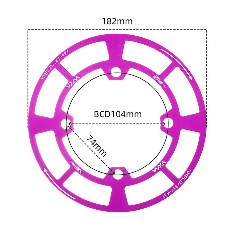 104BCD Bicycle Crankset Protective Cover Impact Resistant Light Weight Fit 32-42T Sprocket for Mountain Biking