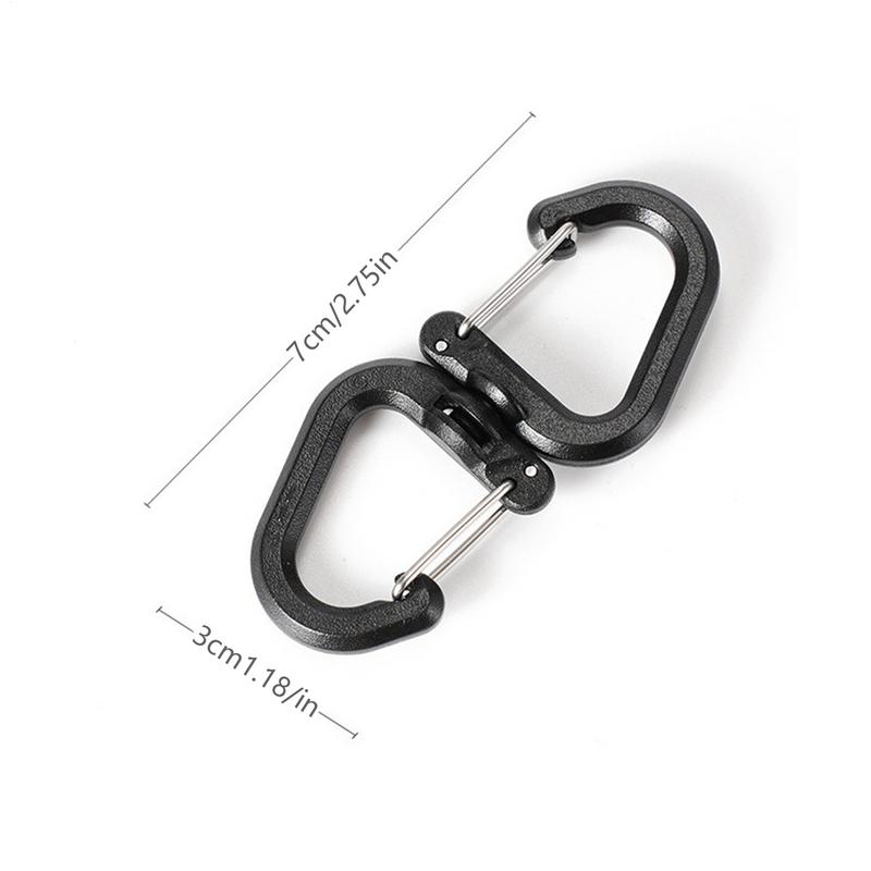 Camping Double Hooks Outdoor Hook Clip Multi-Use Outdoor S Chain Hooks Portable Backpack Locking Hooks With 360 Degree Swivel
