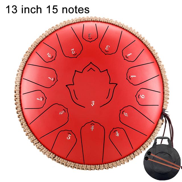 Musical Drum Steel Tongue Drum 13 14 Inch 15 Note C Hollow Drum Percussion Instrument