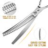 7.0 Inch Curved Natural Cutting Pet Tooth Scissors Curved Scissors Pet Trimming Scissors Thin Scissors, Left-hand Curved Teeth, for Left-handed People