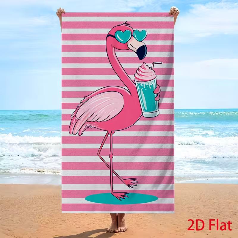 Rosa Flamingo Print Strandtuch Tropischer Sommer Übergröße Vogel Stranddecke Schnelltrocknend Leicht Saugfähig Handtuch für Strand