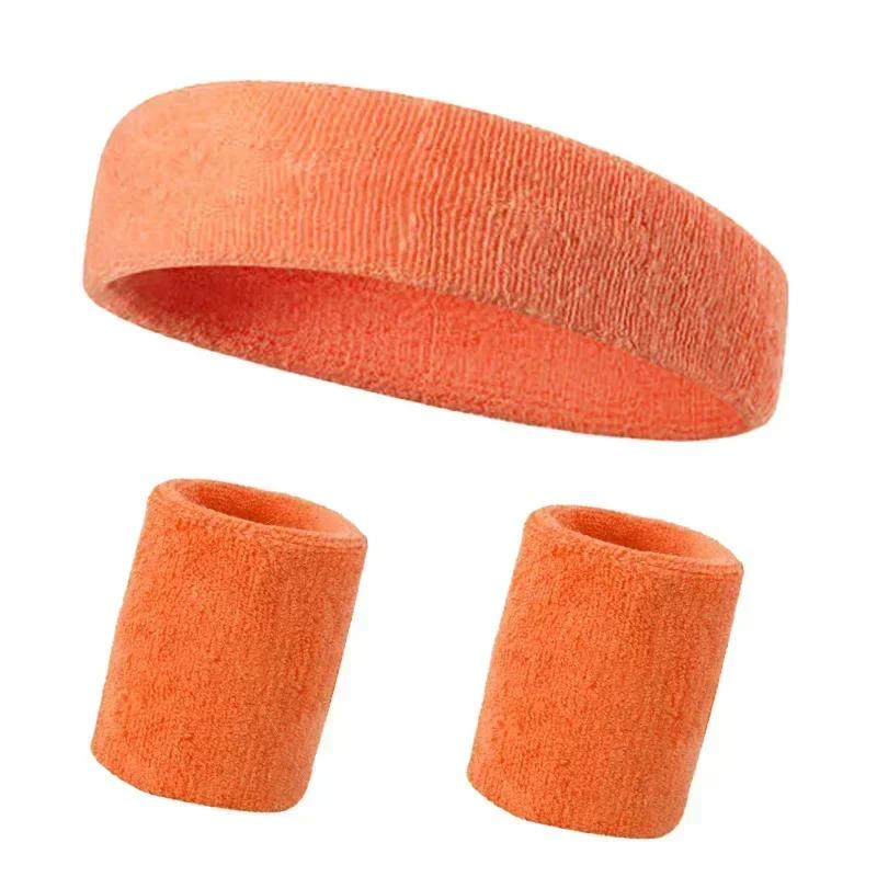 

3pcs Sweatproof Sports Stretch Headbands Wristband for Men and Women - Moisture-wicking Sweatband for Tennis, Running, Gym оранжевый