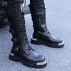 Fashion Men's Boots High Quality Mid-calf Leather Boots Men's Motorcycle Boots British Style Men's Knight Boot Botas Para Hombre