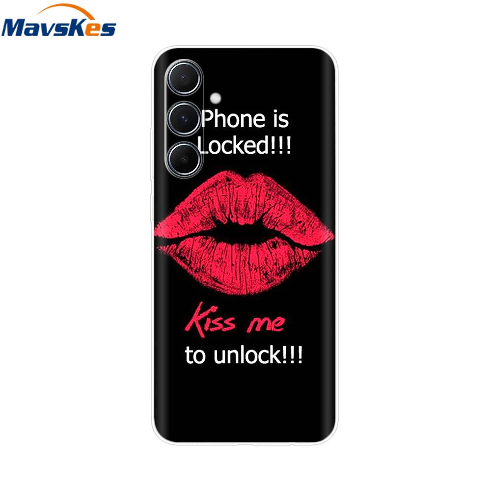 For Samsung Galaxy M35 5G Case Cute Cat Flower Painted Phone Cases For Samsung M35 Case M 35 SM-M356B Silicone Clear TPU Fundas