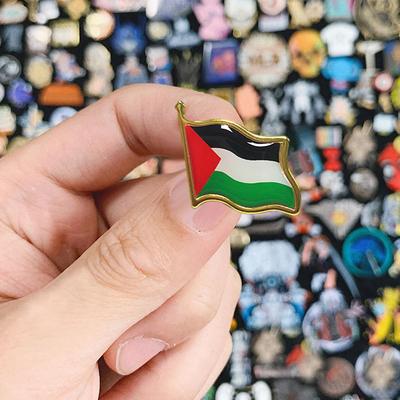 1-30PC Palestine National Flag Pin Country Flag Metal Lapel Pin Palestine Brooch Badges For Clothes Bag Hat Collar Accessories