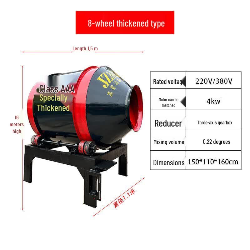 Baimingyang Portable Drum Concrete Mixer CN plug (adapter included)