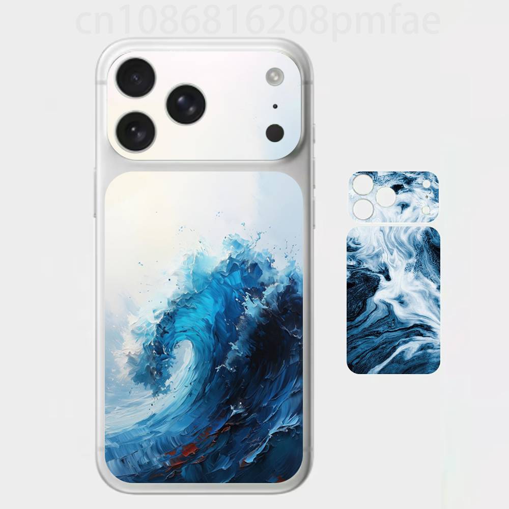 

Modern Art Wave Premium Skin Wrap for iPhone 17 Pro/Max, Back Frame Camera Protective Decal (Not Case) iPhone17promax
