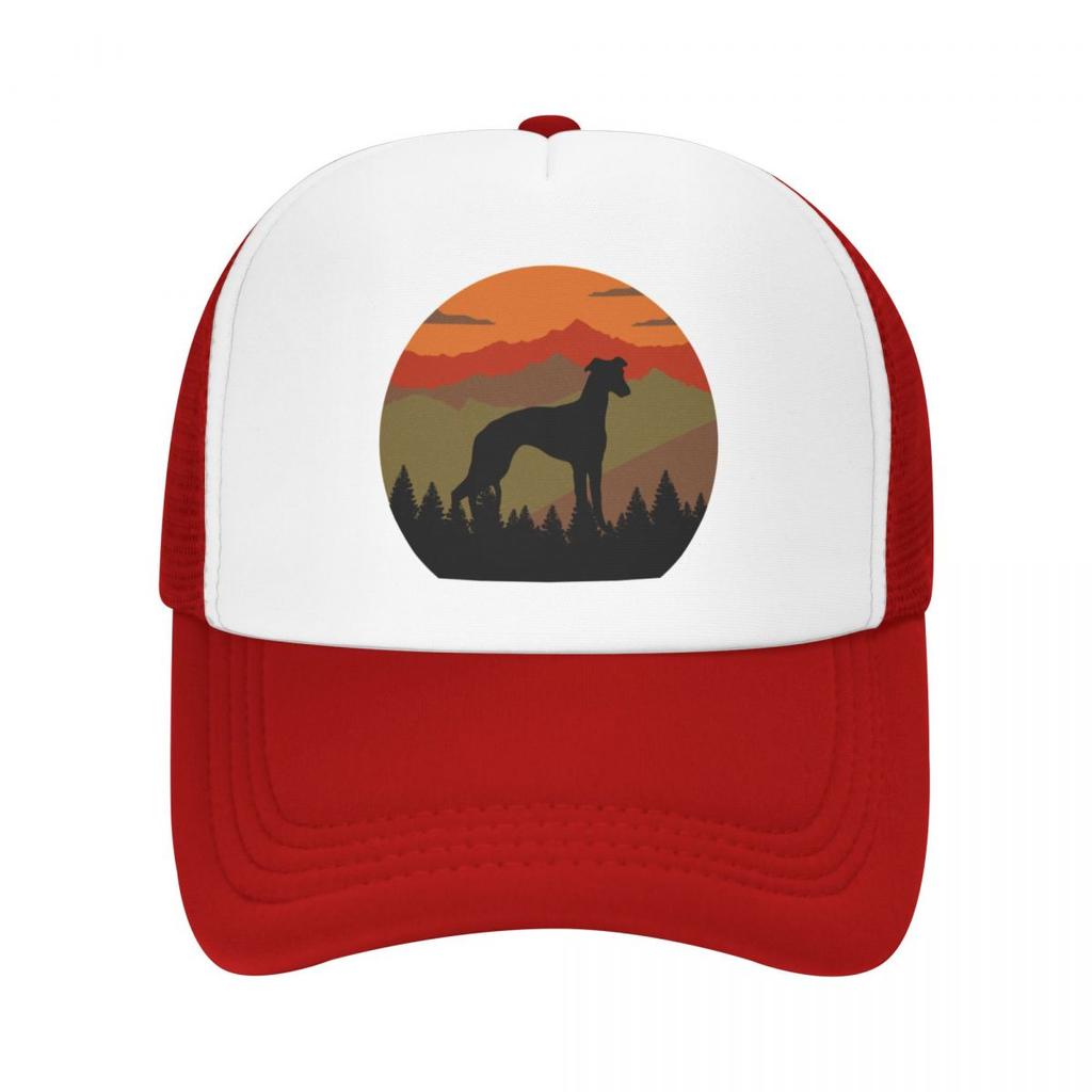Vintage Sky Mountains Country Wilderness Whippet Dog Gift Baseball Cap Fashionable Derby Hat Hats Man Women'S