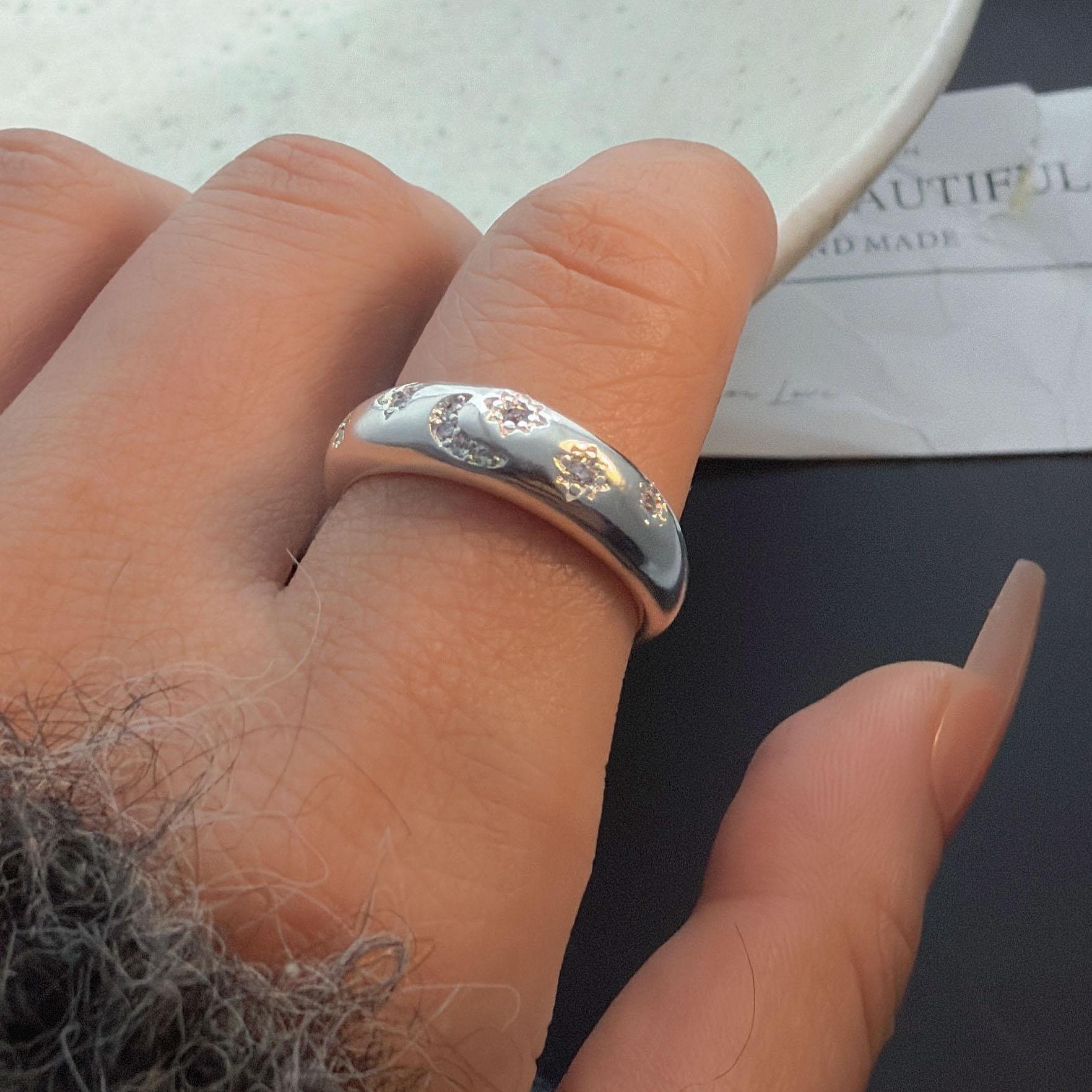 

925 Sterling Silver Rings for Women Couple Minimalist Handmade Simple Shinning Zircon Ring Fine Jewelry Gift Prevent Allergy resizable
