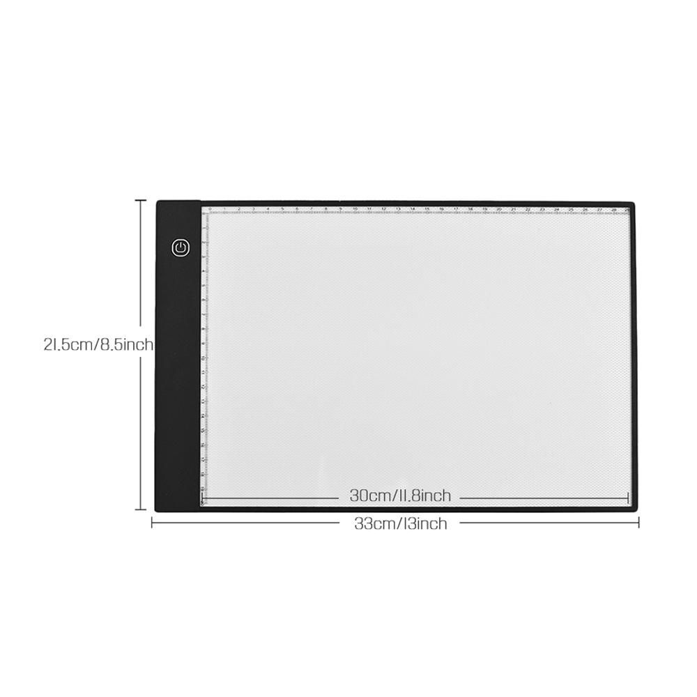 A4 Ultra Thin Light Box LED Artcraft  Eye Protecting Tracing Light Pad with Seperate Scaled Panel Holder Clamp Stepless