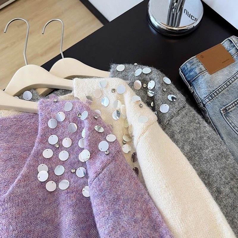 Sweater for Women Autumn Winter  Pullover Warm Knitted Stretchy Long Sleeve Oversize Jumper Tops