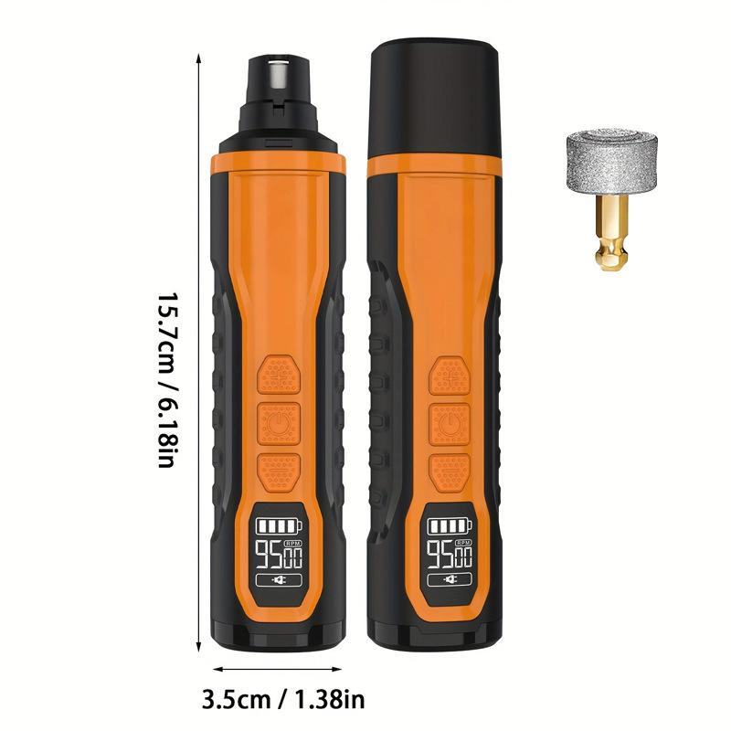 Electric Dog Nail Grinder 5-Speed Quiet Dog Nail Trimmer with LED Light Adjustable Safety Guard Rechargeable Cordless for Small To Large Dogs & Cats