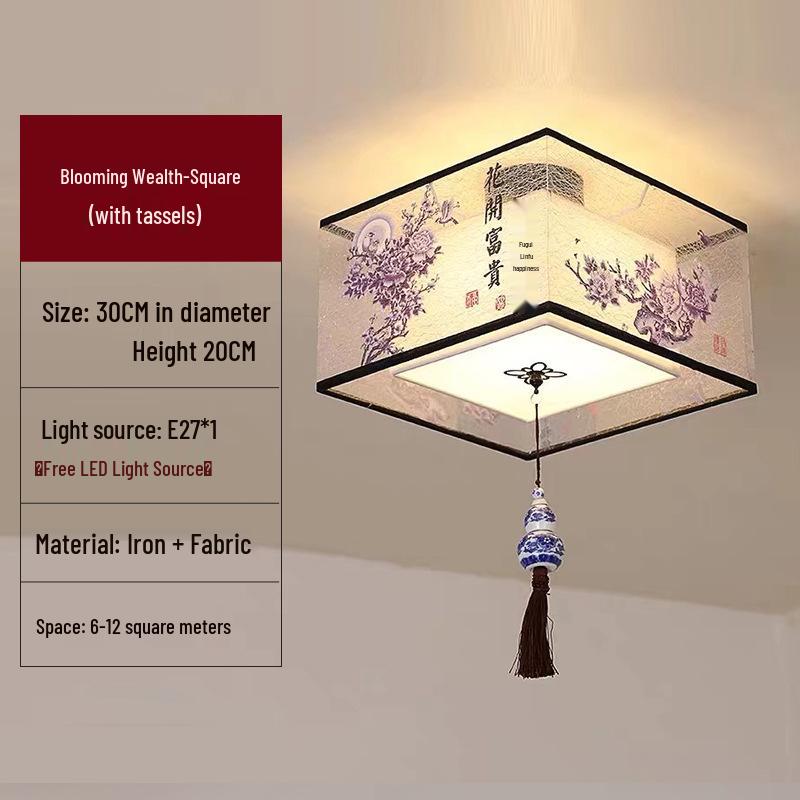 LED Ceiling Light for Balcony, Hallway, or Bedroom - New Chinese Style Small Pendant Light