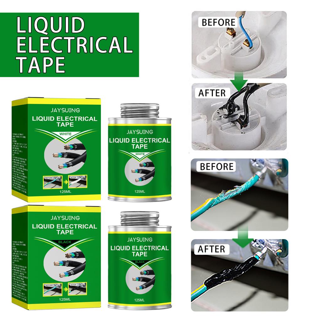 Black and White Electrical Insulating Liquid Tape Waterproof Heat Resistant (-40℃~200℃) Wire Connections Cable Joints Protection
