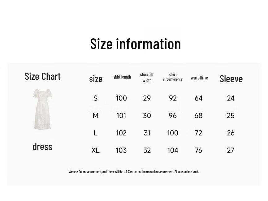 Autumn Water Casual French Style Square Neck Puff Sleeve Dress