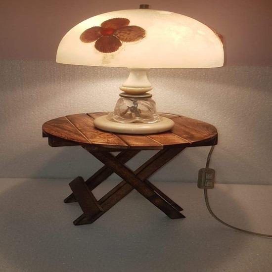 Wooden Folding Adjustable Side Table 12" Height Coffee Tabletop Plant Stand