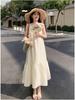 Loose Waist Off-Shoulder Camisole Dress - Women's Summer A-Line, High-End, Vacation Style, Super Fairy, Long Dress.