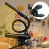 Dual Heads 14 LED Touch Control Reading Light with 8 Brightness USB Rechargeable Eye Care Book Light Clip on Book/Desk