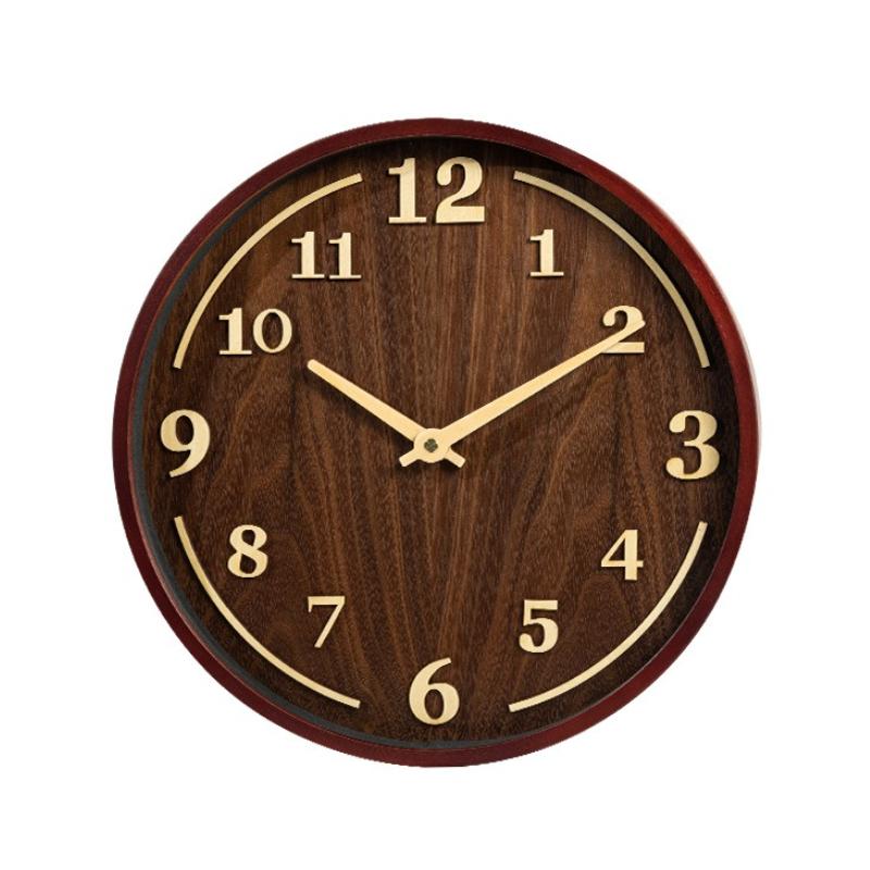 Vintage Wall Clocks Wooden Mechanism Silent Clock Living Room Interior Wall Watch Home Decor Round Clocks Room Furniture