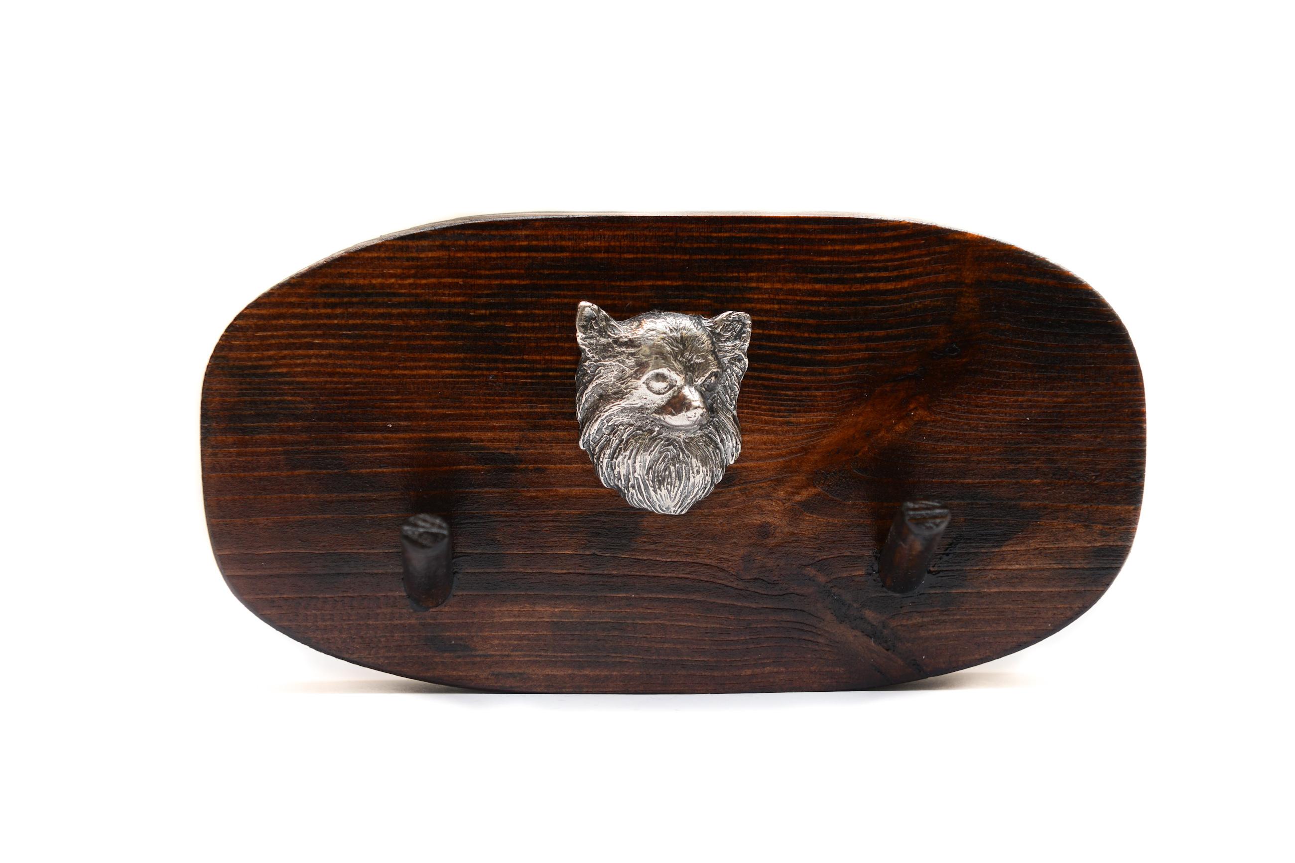 

Chihuahua long-haired - accessory rack, dog medal rack, key hooks by Art-Dog коричневий