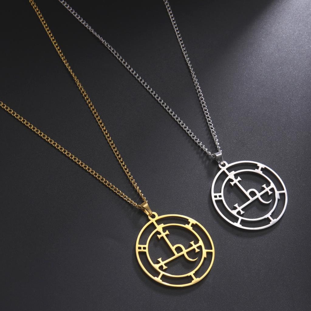 Gerade Haare Styling Titanstahl Geometrisches Symbol Schnitt Anhänger Halskette