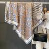 90×90Cm  Retro Double-Sided Printed Scarf Neck Scarf High-End Fashion Age-Reducing Silk Scarf Fashionable Scarf With Shawl