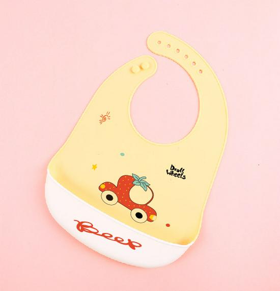 Waterproof Silicone Baby Bib - Large, Wash-Free, Drool & Meal Bib for Newborns and Children