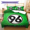 Hannover 96 Bettwäsche mit individuellem Namensmuster, Steppdecken-Set, Bettbezug, Kissenbezug, Heim-Geburtstagsgeschenk(1 Bettbezug + 2 Kissenbezüge, ohne Füllung)