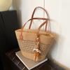 Fancy Woven Bag Women's 2025 New Arrival Summer Seaside Holiday Straw Bag Large Capacity Shoulder Tote Bag