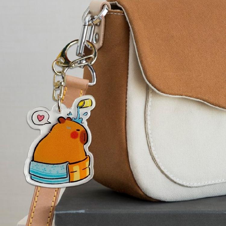 Adorable Capybara Acrylic Key Decors Capybara Shaped Acrylic Keychain Unisex Fashion Key Accessory for Everyday Use