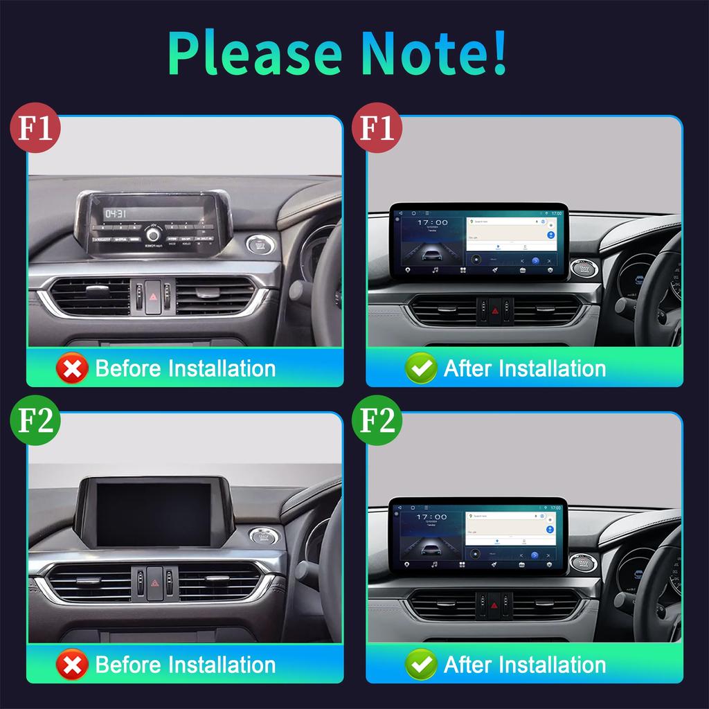 12.3"For Mazda 6 Atenza 3 2015-2018 Right Hand Drive Car Radio Multimedia Wireless Carplay Multimedia 4G GPS Stereo Touch Screen