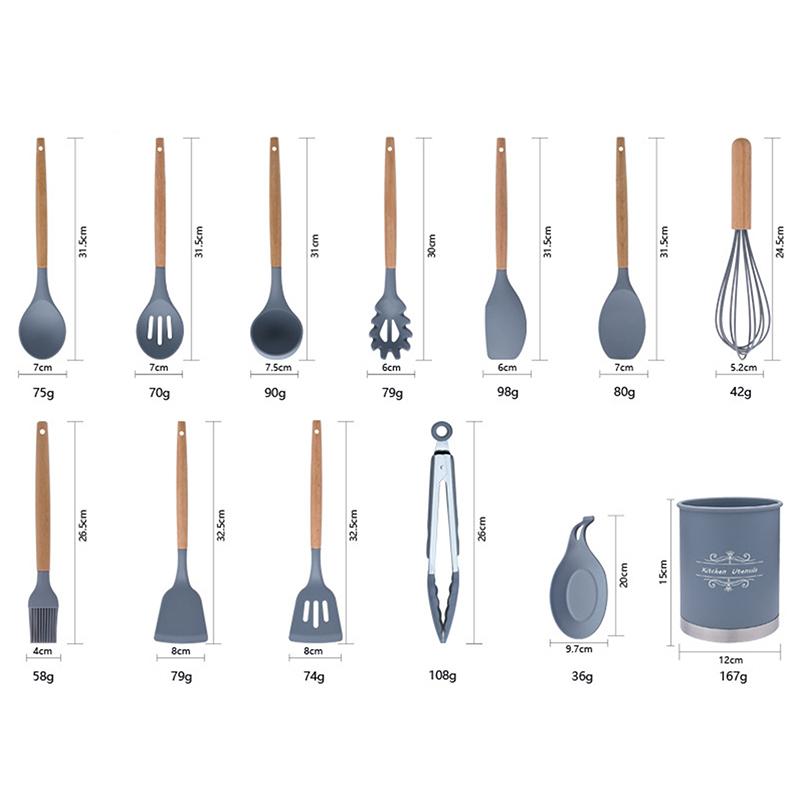 Cooking Tool Sets Non-toxic Cooking Baking Kitchen Tools Utensils Silicone Shovel Spoon Scraper Brush Spade Whisk Turner