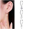 Small Diamond Earrings, Pentagram Drop Zircon Artificial Puncture Jewelry