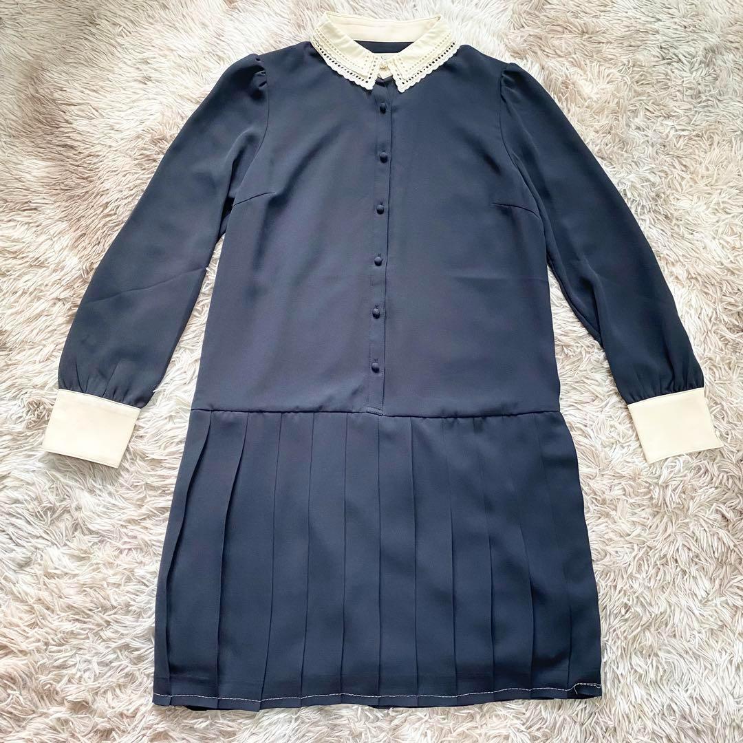 313 earth music&ecology dress knee length navy