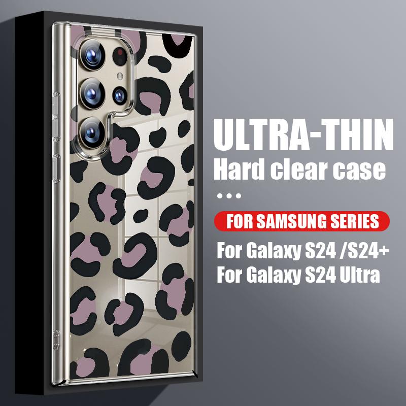 

Leopard Print Pattern Clear Phone Case For Samsung Galaxy S26 S25 S24 S23 Ultra S22 Plus S25 FE A56 A36 A26 A55 A54 A15 PC Cover Galaxy S26
